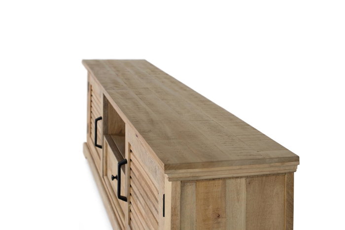 GINER Y COLOMER Meuble TV en bois de manguier avec 2 portes et 1 tiroir